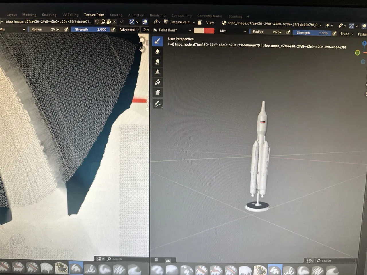 Обработка 3D-скана модели ракеты